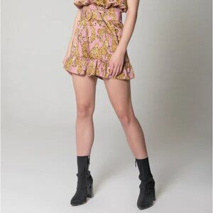 Lavender Brown Purple Leopard Shorts w/ matching belt. Purchased at Hemline. XS.